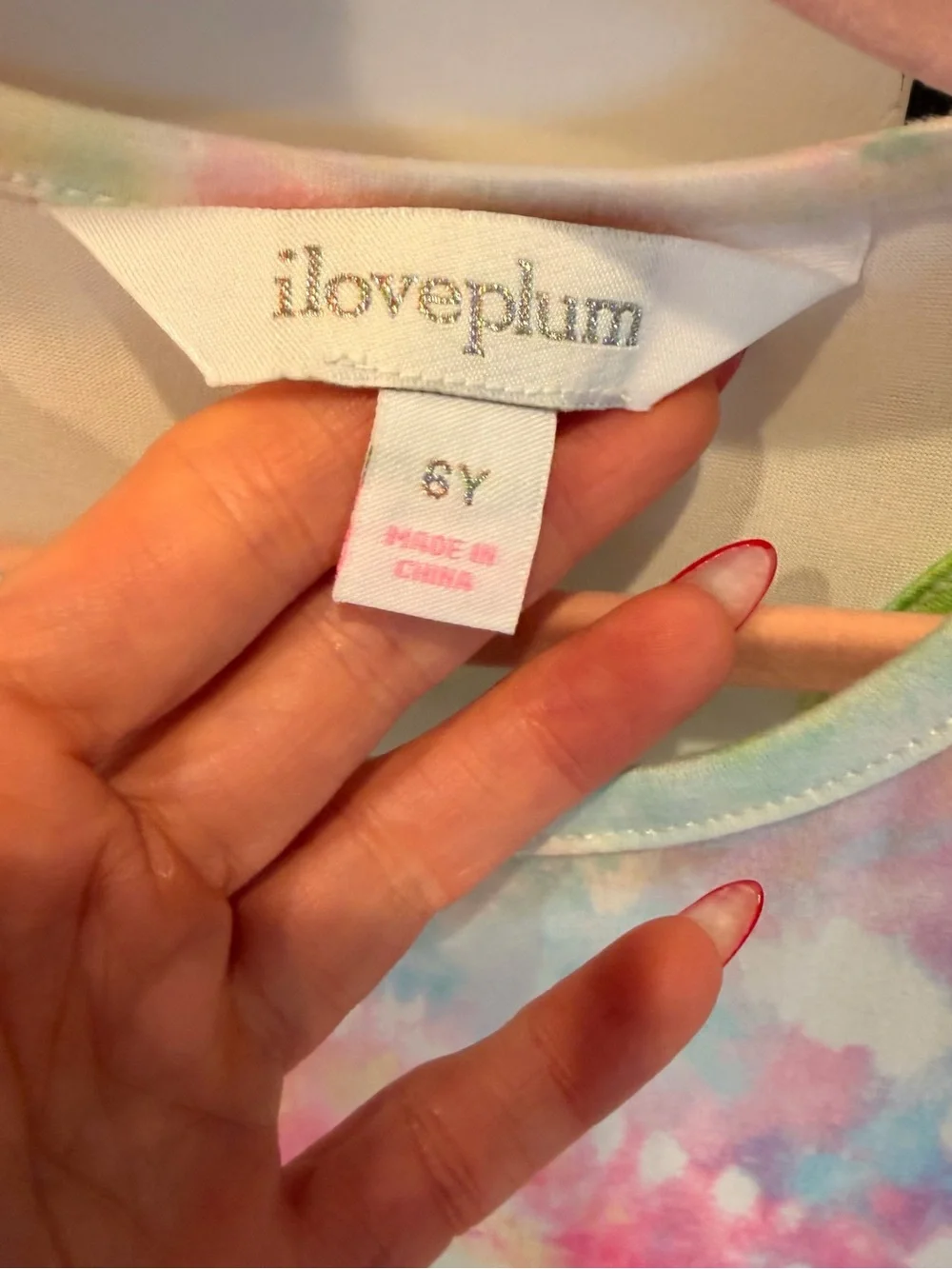 I Love Plum Pastel Tie-Dye Tutu Dress in White & Multi